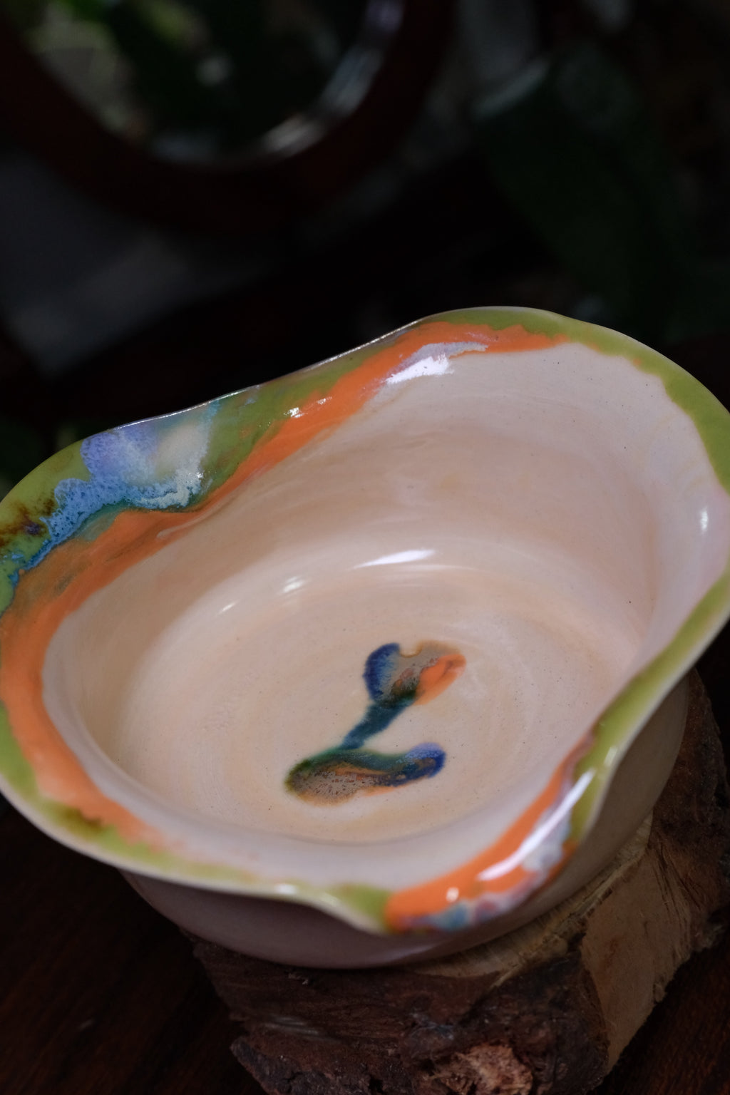 Small bowl called “my favourite flavour of ice cream is pistachio and rum”