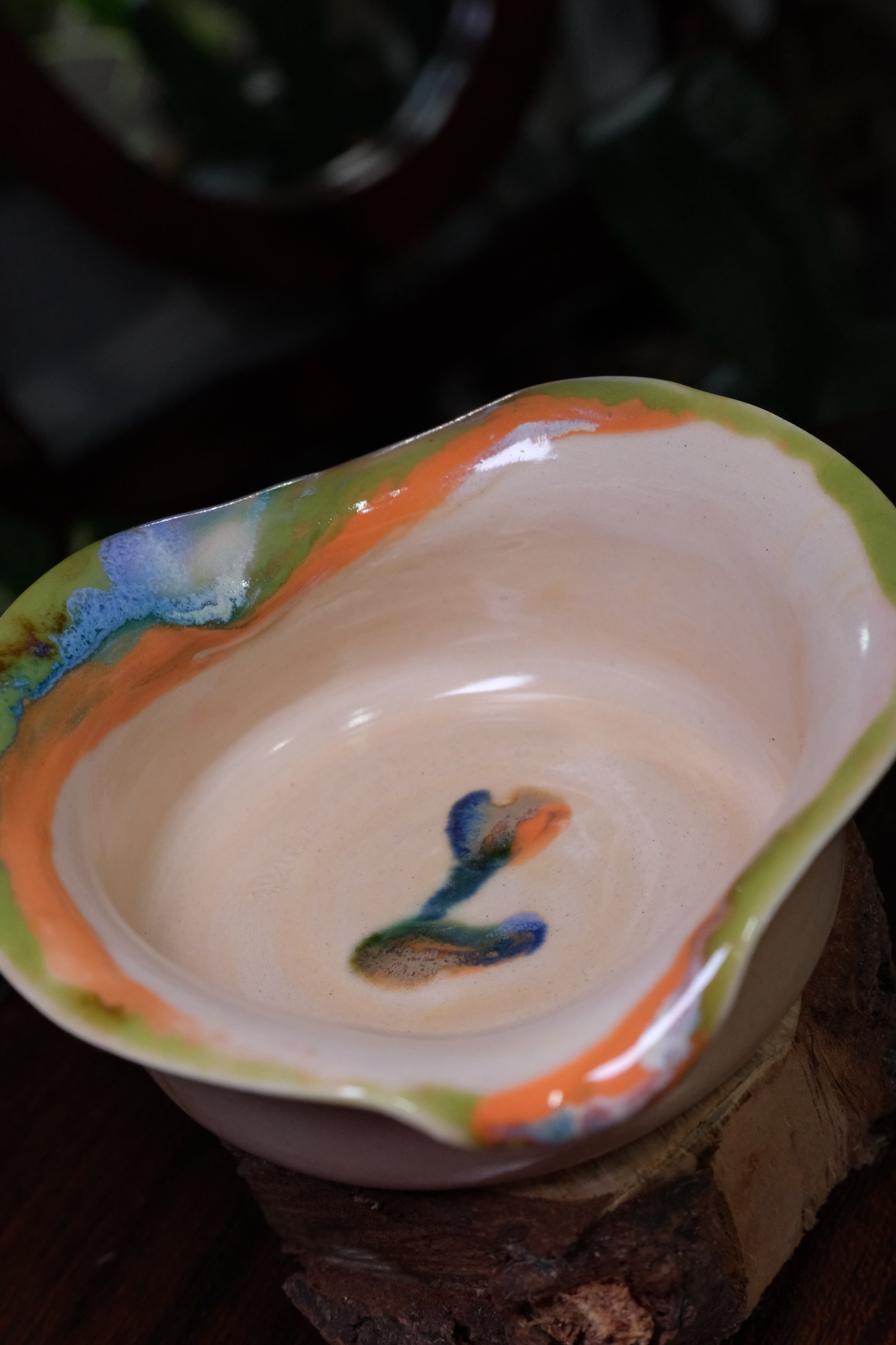 Small bowl called “my favourite flavour of ice cream is pistachio and rum”
