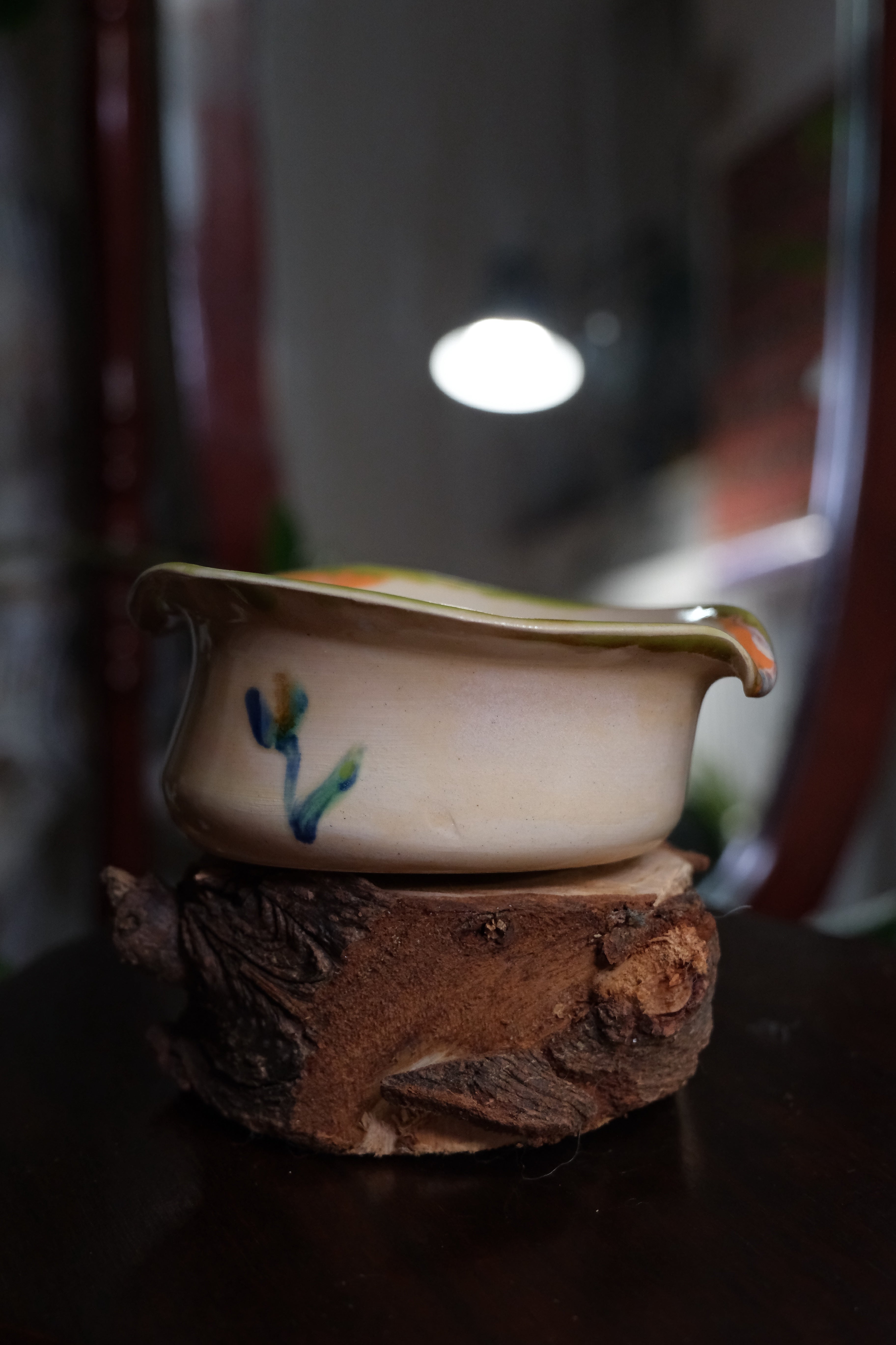 Small bowl called “my favourite flavour of ice cream is pistachio and rum”