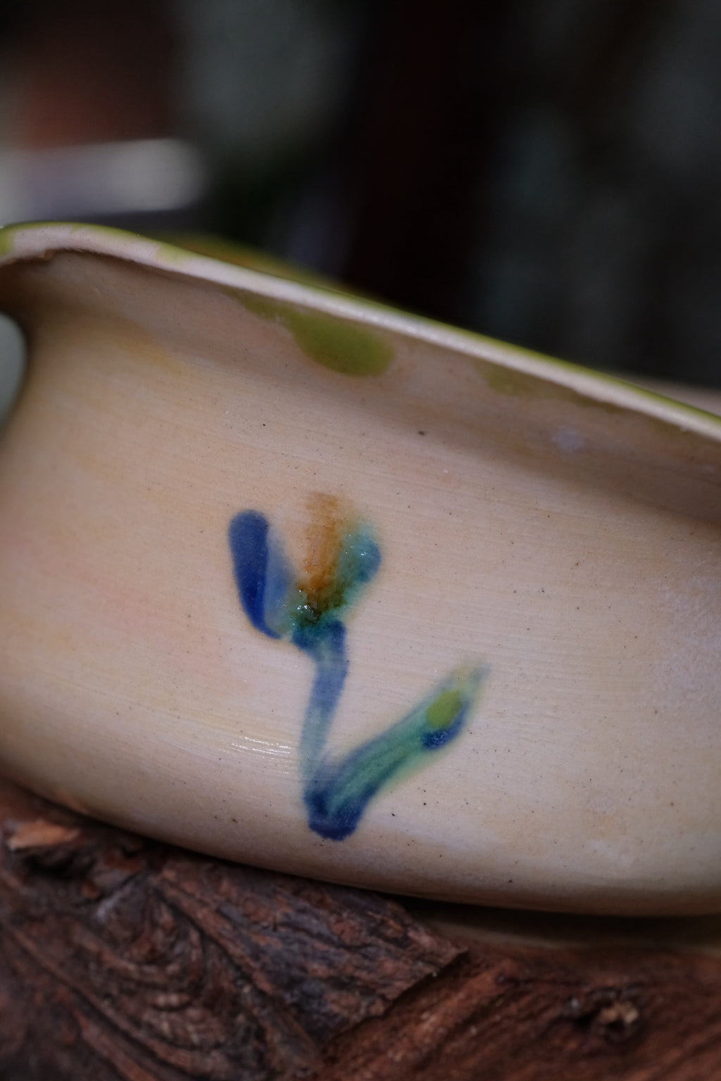 Small bowl called “my favourite flavour of ice cream is pistachio and rum”