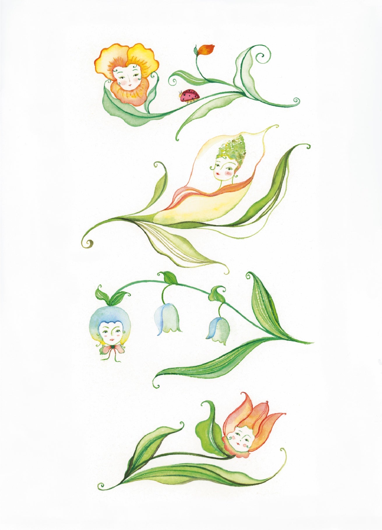 Four sister fairy - Greeting card