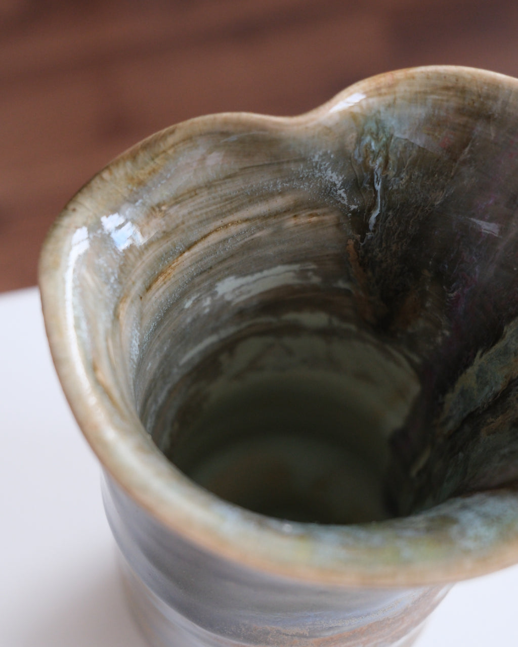 Vase called  “pistachio latte”