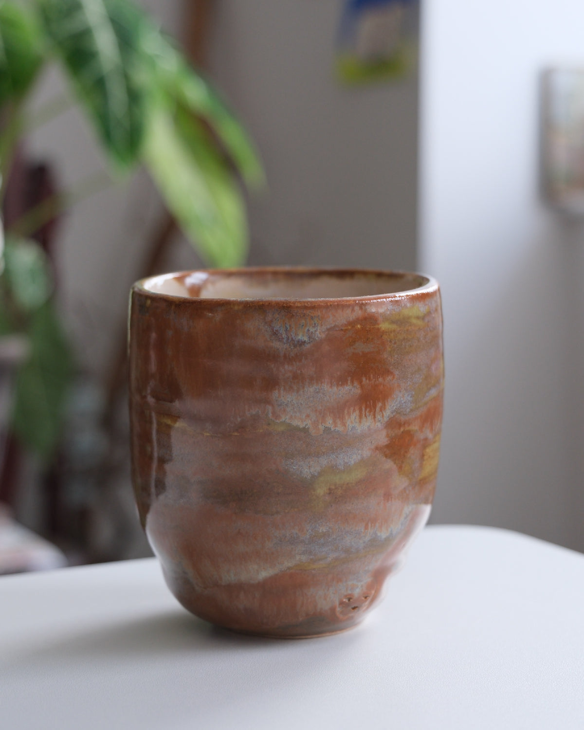Tea cup called  “pistachio chocolate latte”