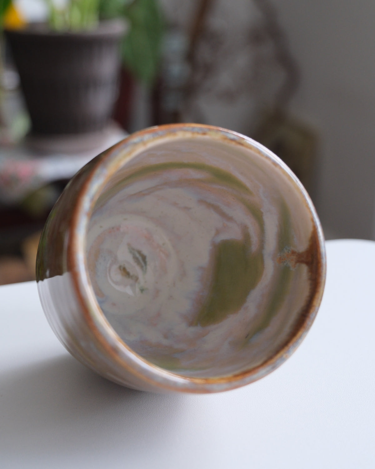 Tea cup called  “pistachio chocolate latte”