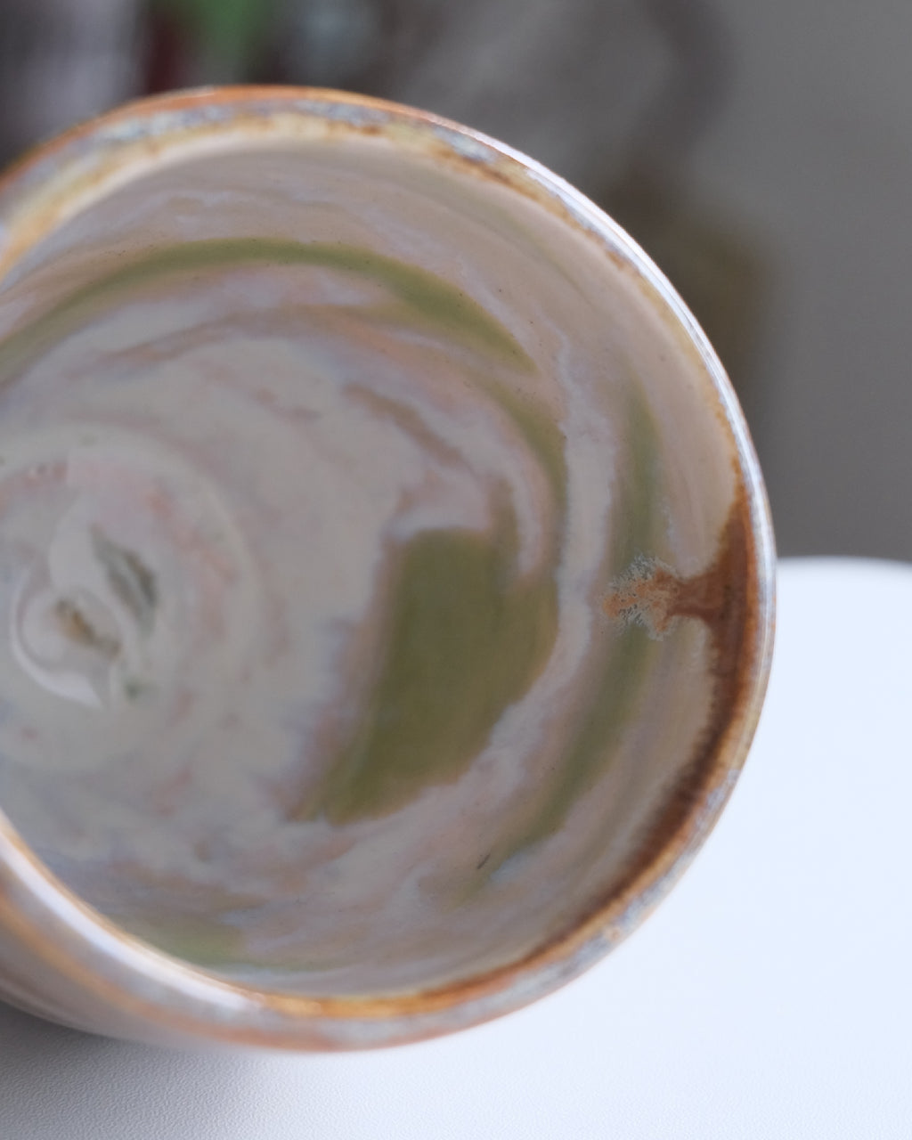 Tea cup called  “pistachio chocolate latte”
