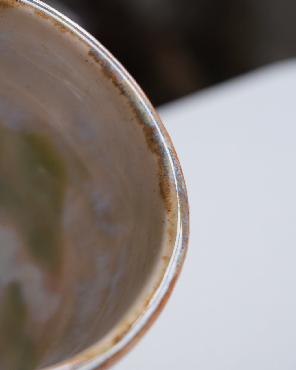 Tea cup called  “pistachio chocolate latte”